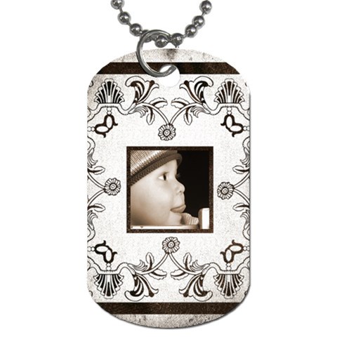 Art Nouveau White & Black Dog Tag By Catvinnat Back