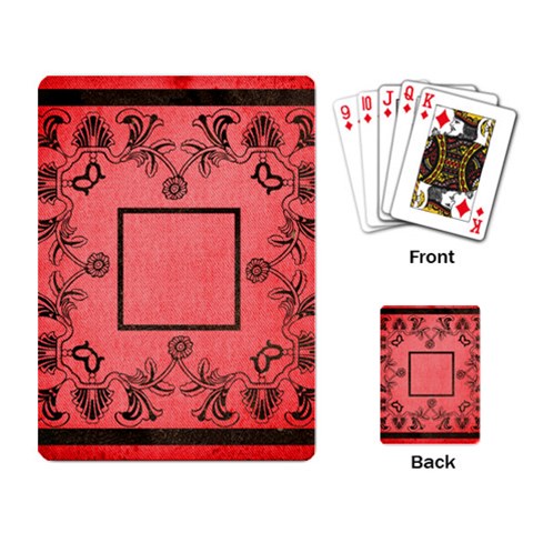 Art Nouveau Red Playing Cards By Catvinnat Back