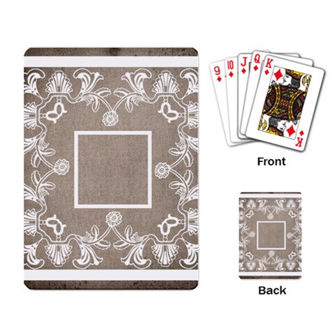 Art Nouveau Mocha Lace Playing Cards By Catvinnat Back