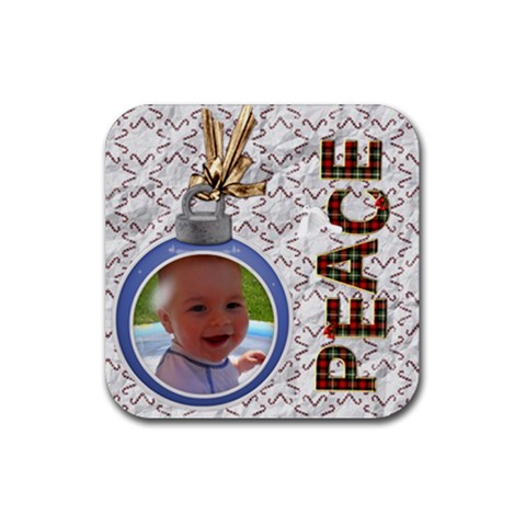 Peace Christmas Coaster By Lil Front