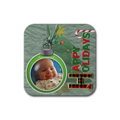 Happy Holidays Christmas Coaster By Lil Front