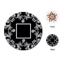 Art Nouveau Black & Offwhite Round Playing Cards