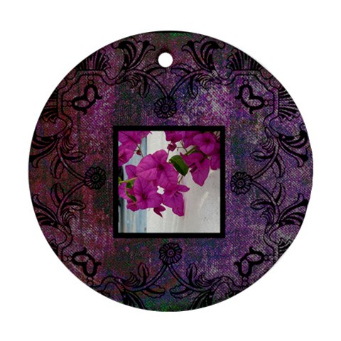 Art Nouveau Deep Purple Round Ornament By Catvinnat Front