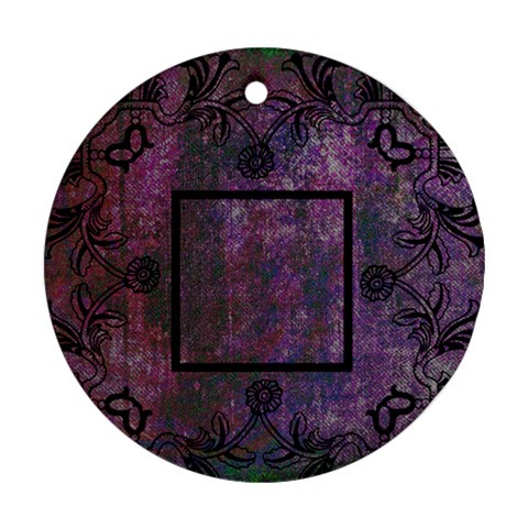 Art Nouveau Deep Purple Round Ornament By Catvinnat Back