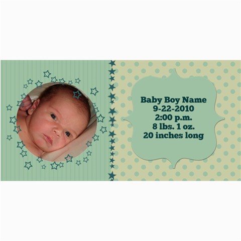 Baby Boy Stars Birth Announcement By Klh 8 x4  Photo Card - 2