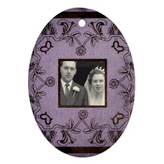art nouveau lavendar oval ornament - Oval Ornament (Two Sides)