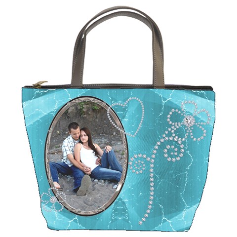 Pretty Blue Bucket Bag By Lil Front