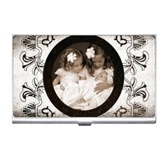 Art Nouveau Grey Lace Business Card Holder