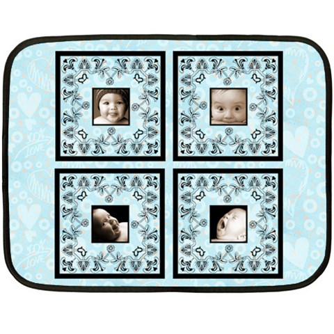 Black Lacesky Blue Babylove Lace Mini Fleece By Catvinnat 35 x27  Blanket