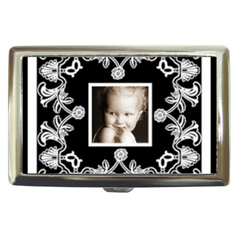 Classic Black & White Cigarette Money Case  By Catvinnat Front