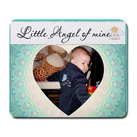 Little Angel Of Mine Blue Mousepad By Lil Front