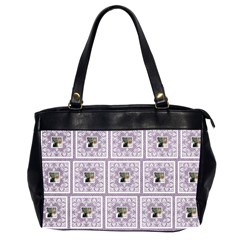 Art Nouveau Multi Frame lavendar & White oversized bag - Oversize Office Handbag (2 Sides)