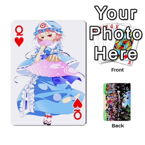Queen Touhou Playing Cards By Keifer Front - HeartQ