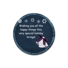 Magical Christmas Poem Round Coaster - Rubber Round Coaster (4 pack)