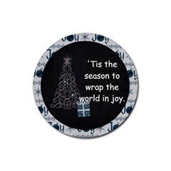 Magical Christmas Joy Poem Round Coaster - Rubber Round Coaster (4 pack)