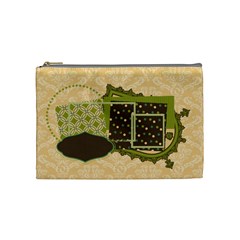 Green, Brown, & Ivory Medium Cosmetic Bag (7 styles) - Cosmetic Bag (Medium)