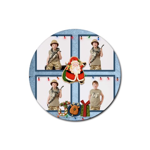 Joy Christmas Round Coaster By Catvinnat Front