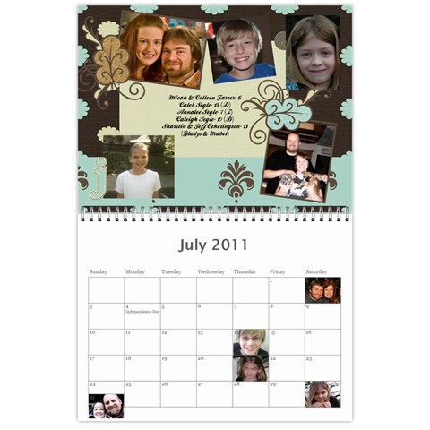 Family Calendar 2011 By Colette Jul 2011