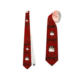 Claret scrolls double sided tie - Necktie (Two Side)