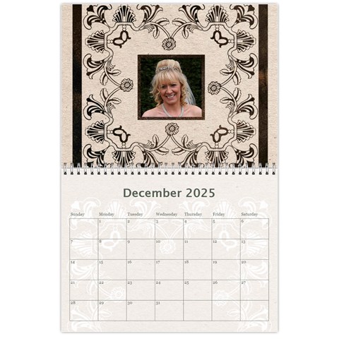 Twin Hearts Neutral Wedding Celebration Calendar 2025 By Catvinnat Dec 2025