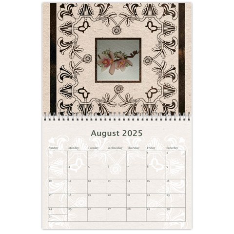 Twin Hearts Neutral Wedding Celebration Calendar 2025 By Catvinnat Aug 2025