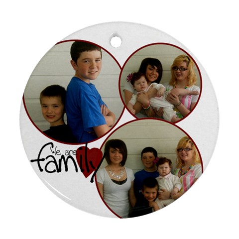 3 Photo Family Ornament By Amanda Bunn Front