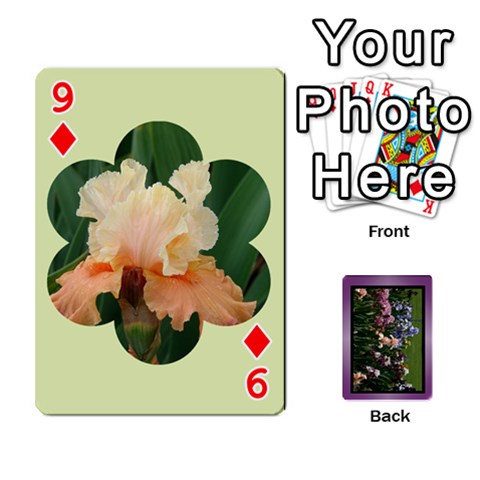 Iris 54 Design Card Deck Purple By Ellan Front - Diamond9