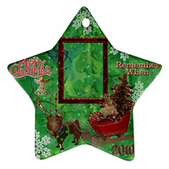 santa sleigh remember when 2023 ornament 165 - Ornament (Star)