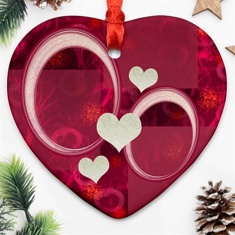 Love Oval4 Pink Christmas Ornament By Ellan Front