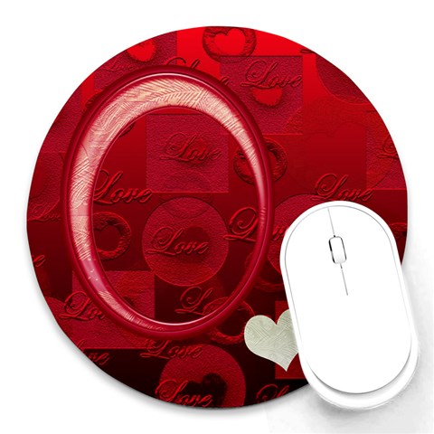 I Heart You Love Round Mousepad By Ellan Front