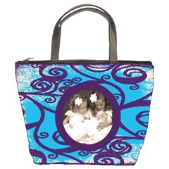 Fantasia Funky Blue & Purple Bucket Bag