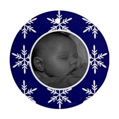 Snowflake with circle frame ornament - Ornament (Round)