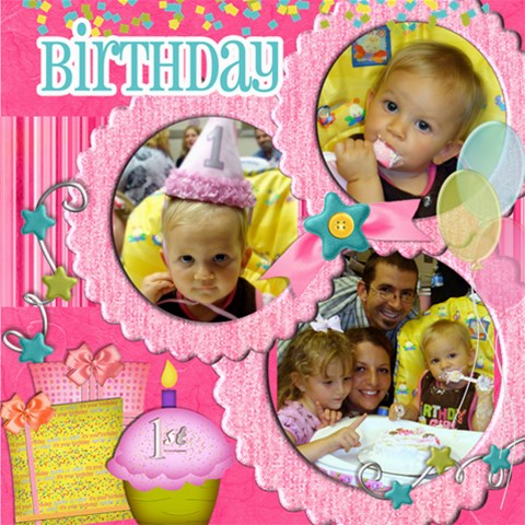 Elizabethfirstbirthday By Renee 8 x8  Scrapbook Page - 1