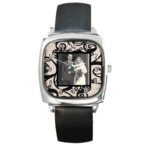 Fantasic Classic Black Strap Wedding Watch By Catvinnat Front