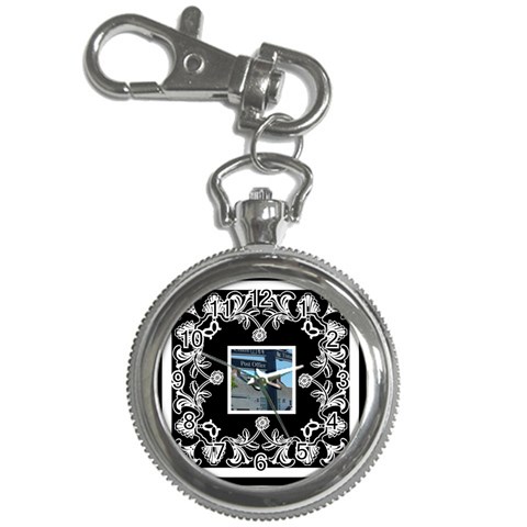 Art Nouveau Black & White Keychain Watch By Catvinnat Front
