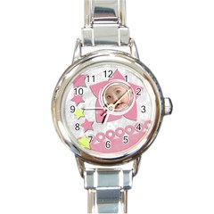 Baby pink - Watch - Round Italian Charm Watch