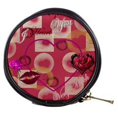 I Heart you med pink with lips - Mini Makeup Bag