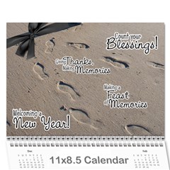 moms family calender - Wall Calendar 11  x 8.5  (12-Months)