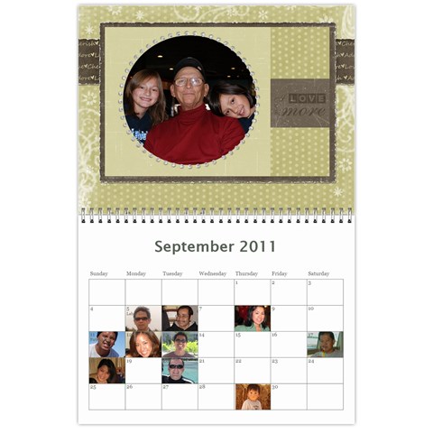 Moms Family Calender By Michelle Sep 2011