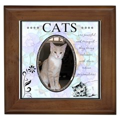 Cats Are Peaceful Framed Tile