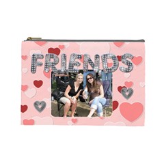 Friends Pink Heart Large Cosmetic Bag (7 styles) - Cosmetic Bag (Large)