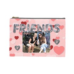 Friends Pink Heart Large Cosmetic Bag (7 styles) - Cosmetic Bag (Large)