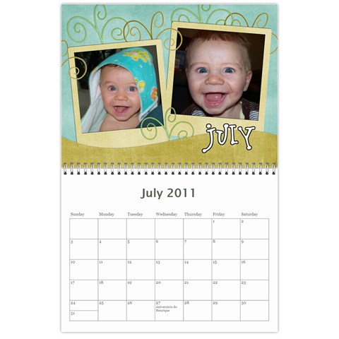 Calendario Gabriel By Thais Jul 2011