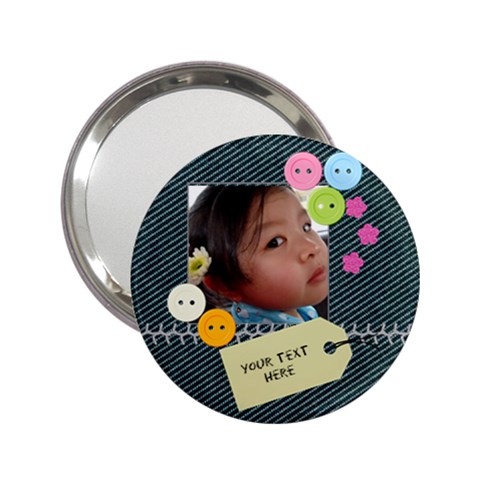 Denim Cuteness Compact Mirror By Happylemon Front