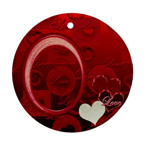 Love Heart Red Ornament Round By Ellan Front