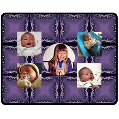 Purple and Black Brag Medium Fleece Blanket - Fleece Blanket (Medium)