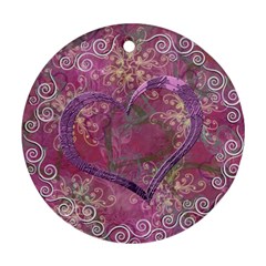 Love I Heart You purple 3 ornament round - Ornament (Round)