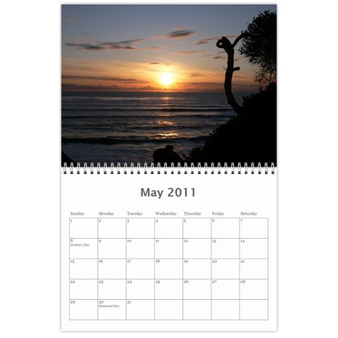 Sunset Calendar By Judy May 2011