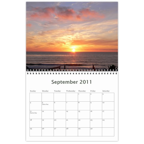 Sunset Calendar By Judy Sep 2011