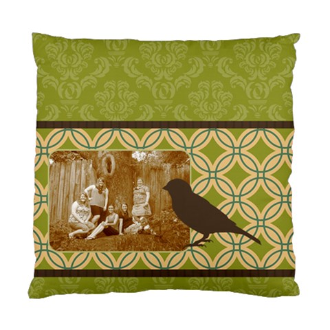 Green Deco Bird 2 Sided Cushion By Klh Front